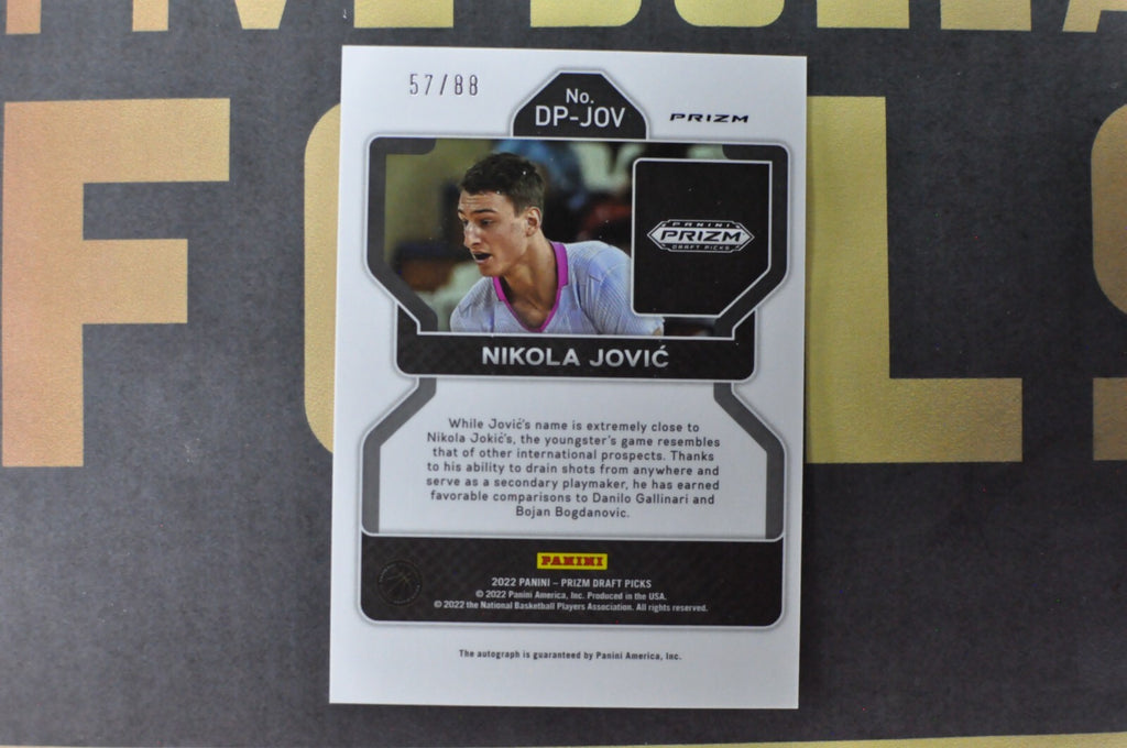 2022 Panini Prizm Draft Picks Choice Red 57/88 Nikola Jovic #DP-JOV Rookie Auto