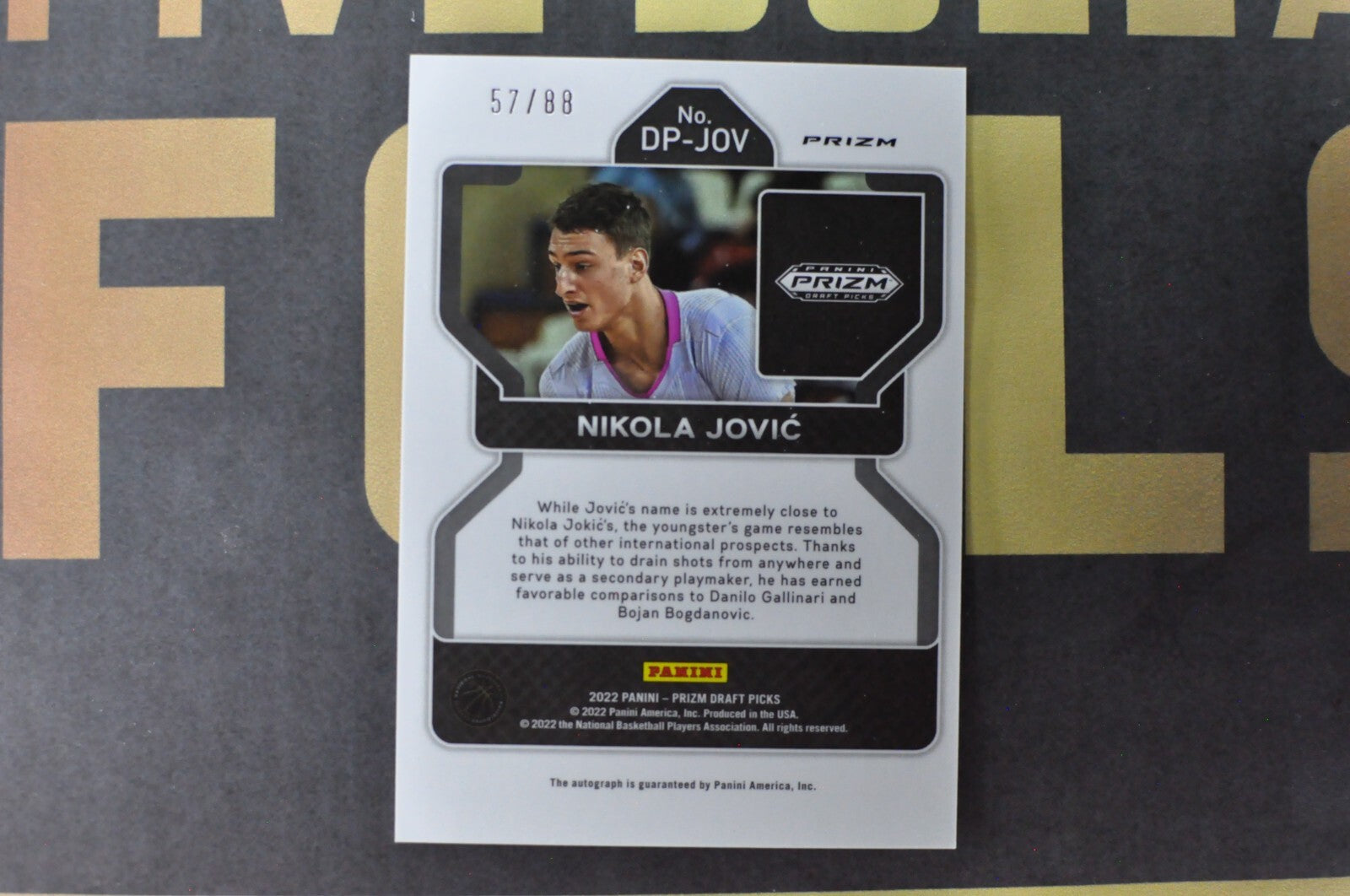 2022 Panini Prizm Draft Picks Choice Red 57/88 Nikola Jovic #DP-JOV Rookie Auto