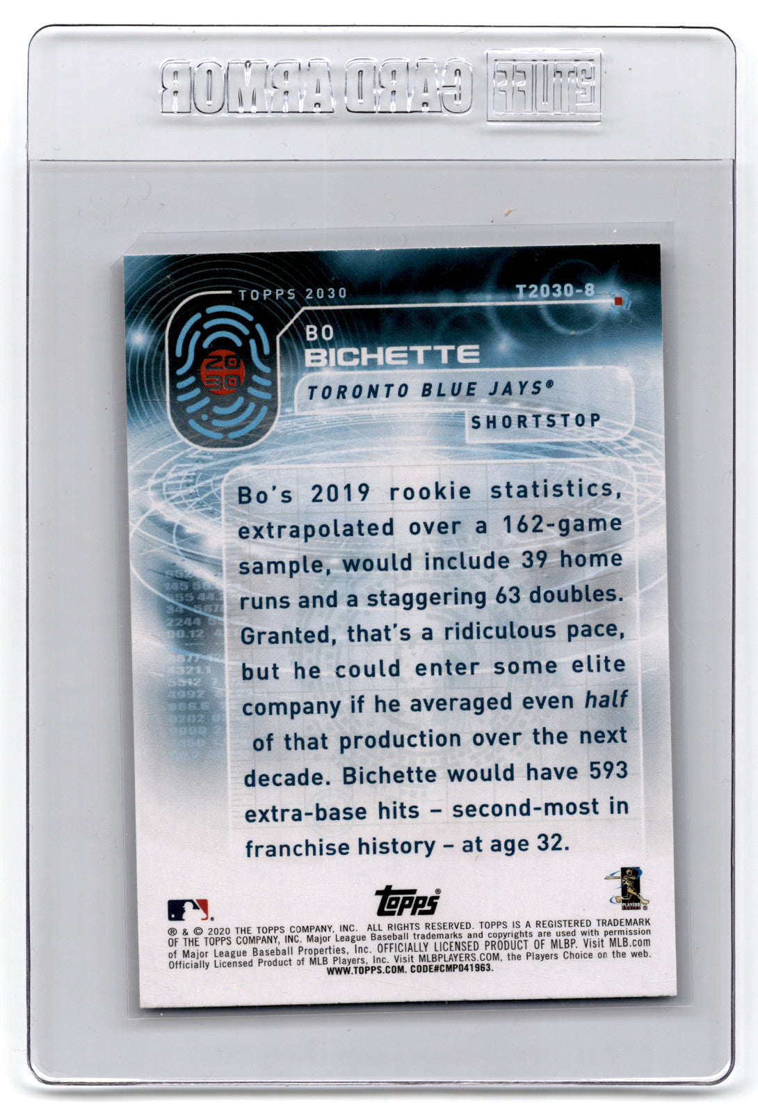 2020 Topps 2030 Bo Bichette #8 **Free Shipping @ $10+**