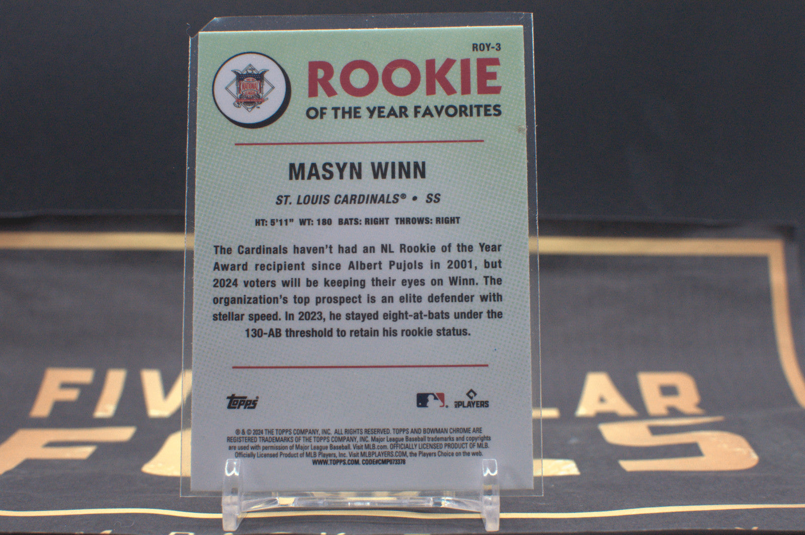 2024 Bowman Rookie of the Year Masyn Winn Mojo #ROY-3 *Free Shipping @ $10*