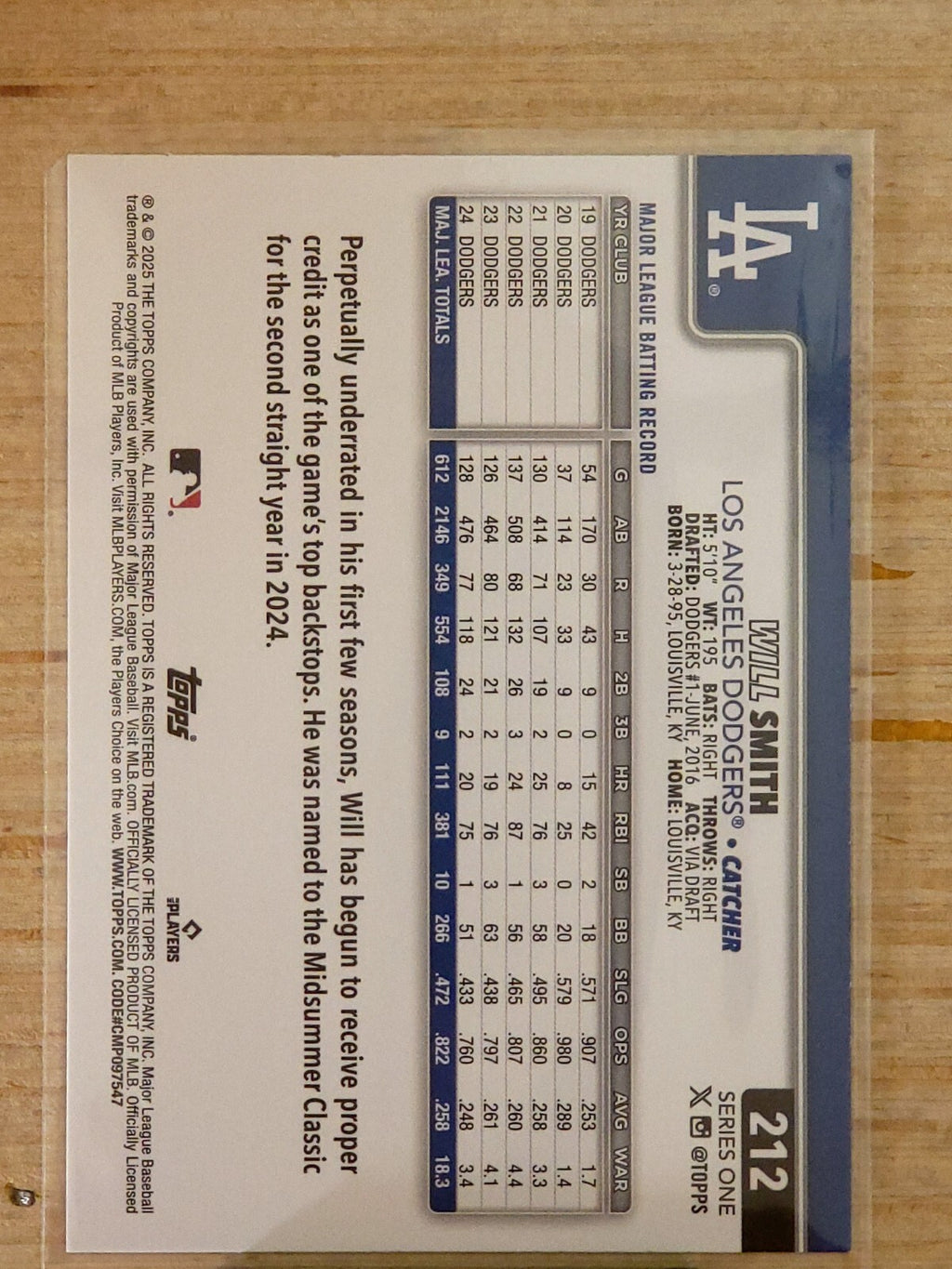2025 Topps Series 1 - #212 Will Smith Foil
