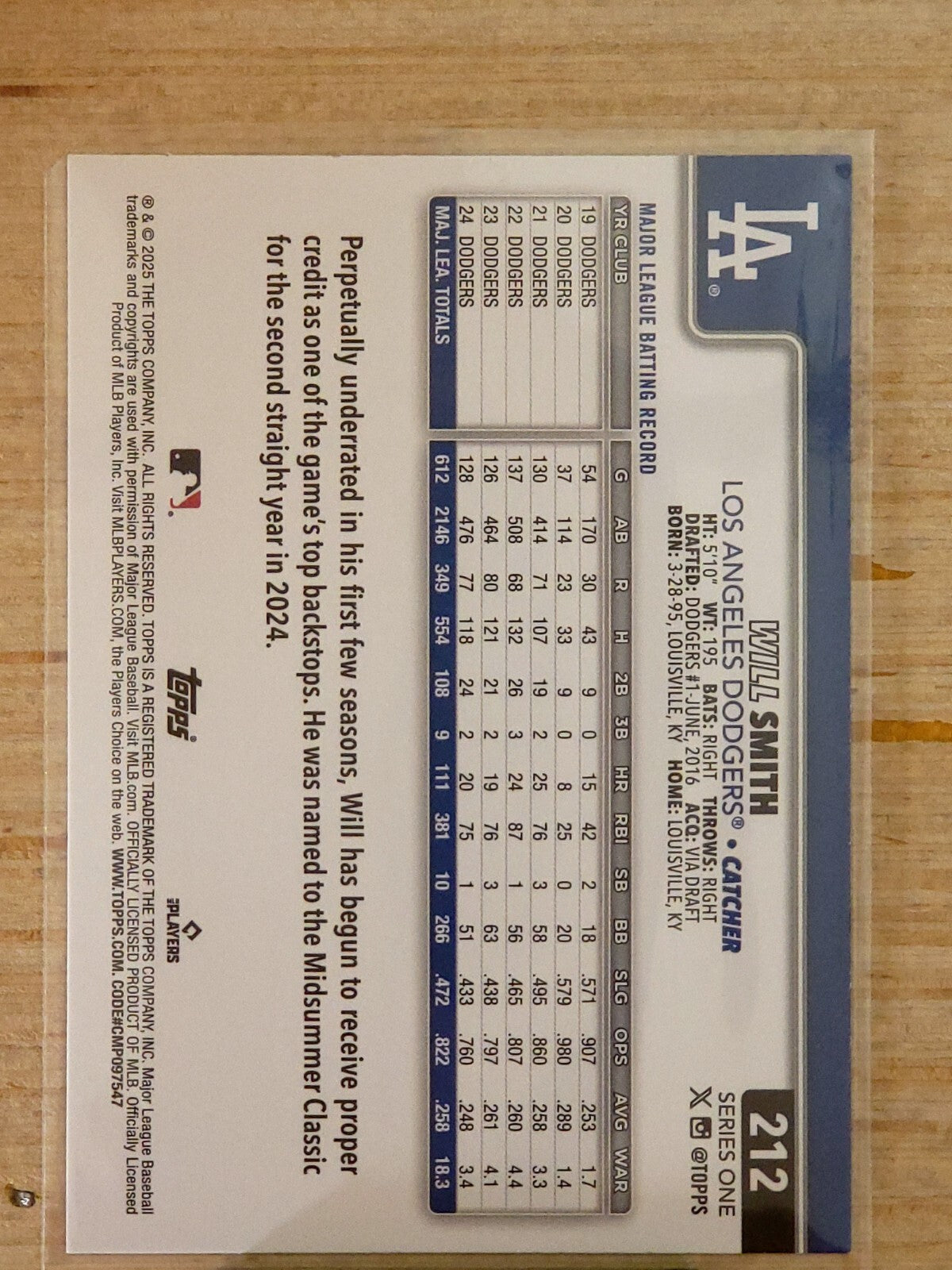 2025 Topps Series 1 - #212 Will Smith Foil