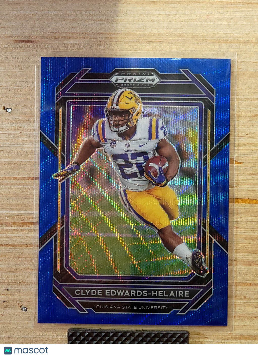 2023 Panini Prizm Draft Picks Clyde Edwards-Helaire #18 Blue Wave Prizm 069/249