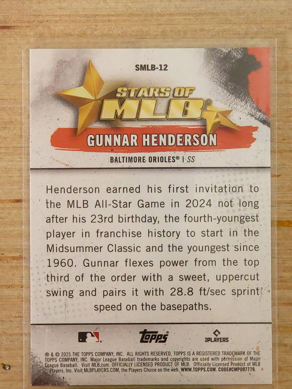 2025 Topps Series 1 - Stars of MLB #SMLB-12 Gunnar Henderson