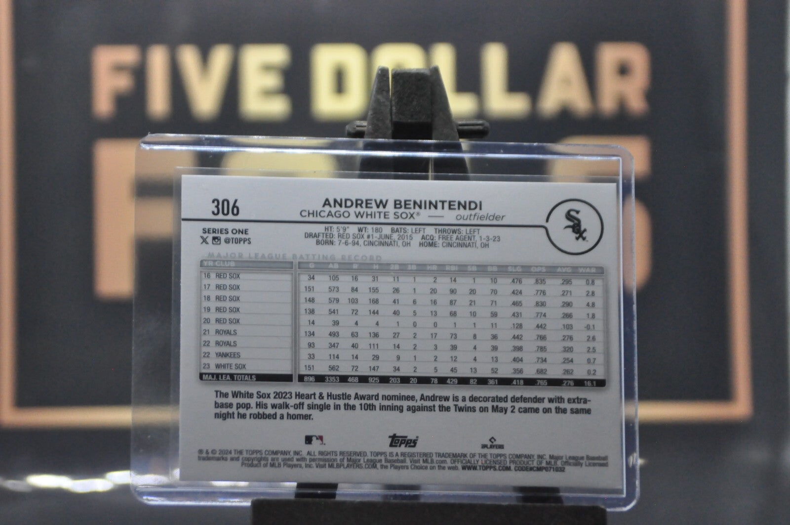 2024 Topps Team Color Logo Andrew Benintendi White Sox #306 SSP