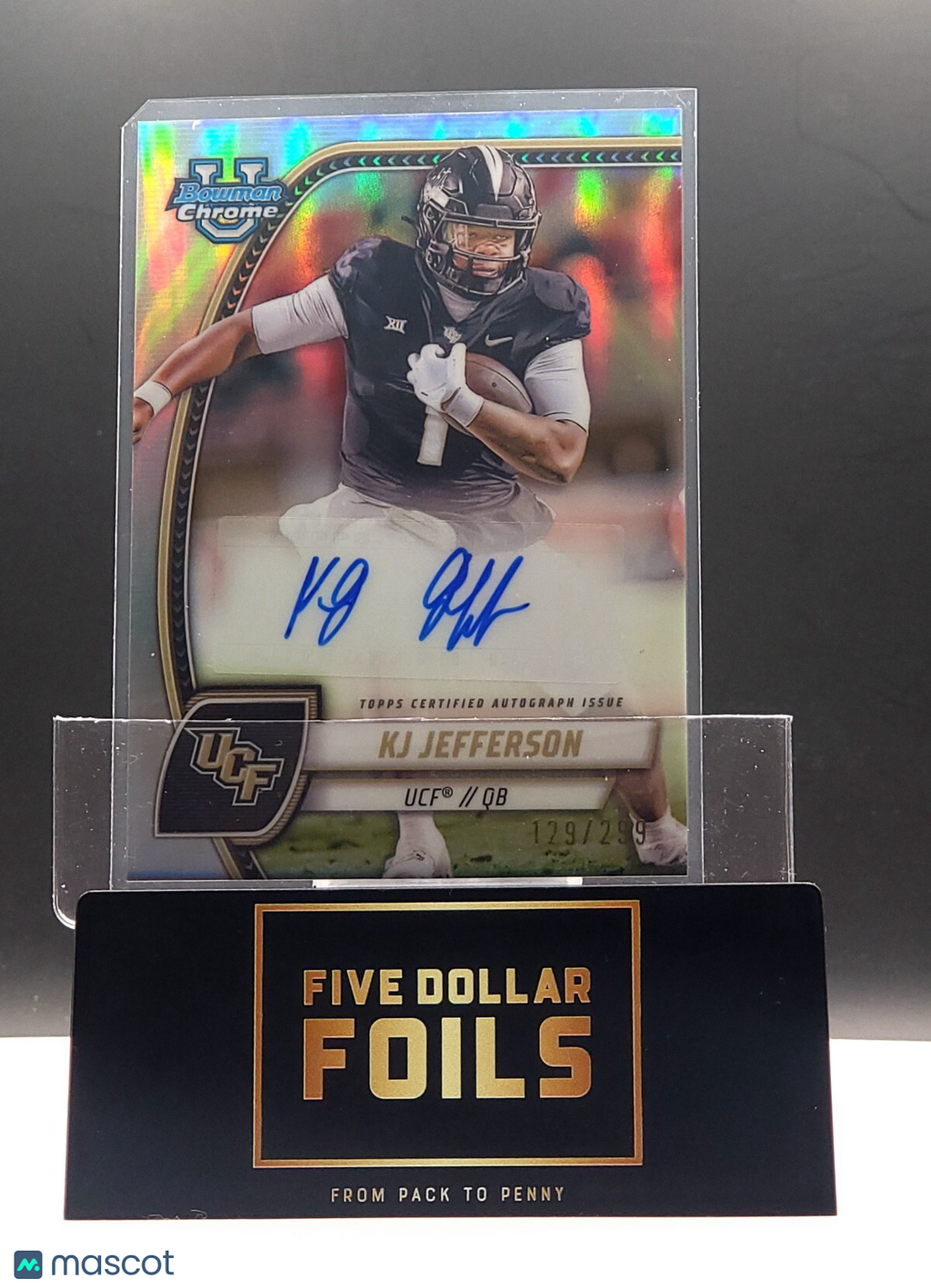 2024 Bowman University Chrome Auto #PA-KJE KJ Jefferson 129/299 Refractor