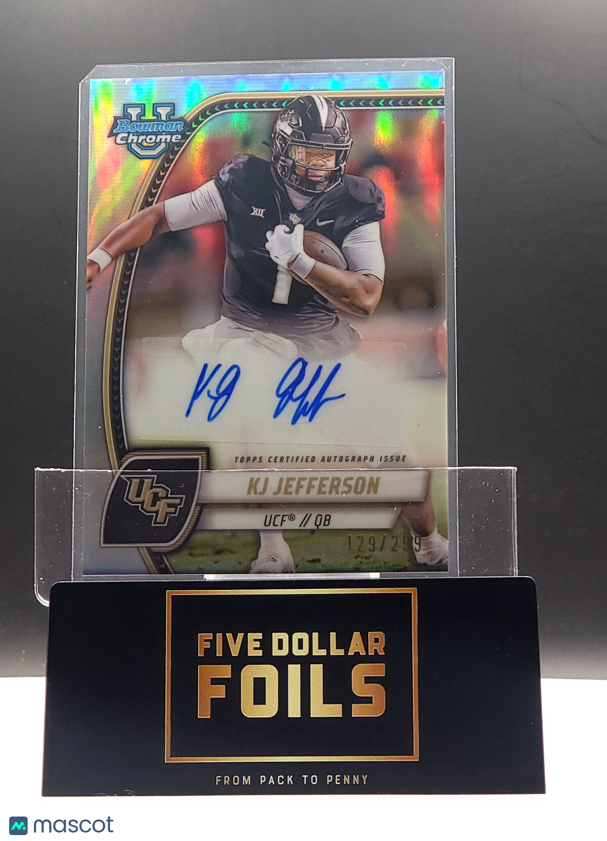 2024 Bowman University Chrome Auto #PA-KJE KJ Jefferson 129/299 Refractor
