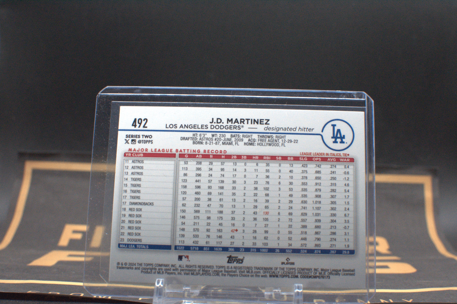 2024 Topps : JD Martinez #492 Black Foil MLB **Free Shipping @ $10+**