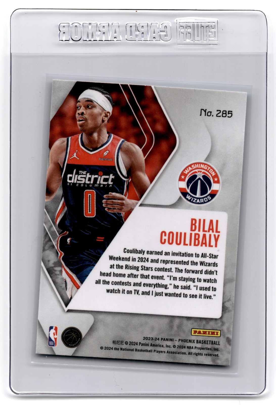 2023-24 Panini Phoenix Bilal Coulibaly #285 Teal Laser
