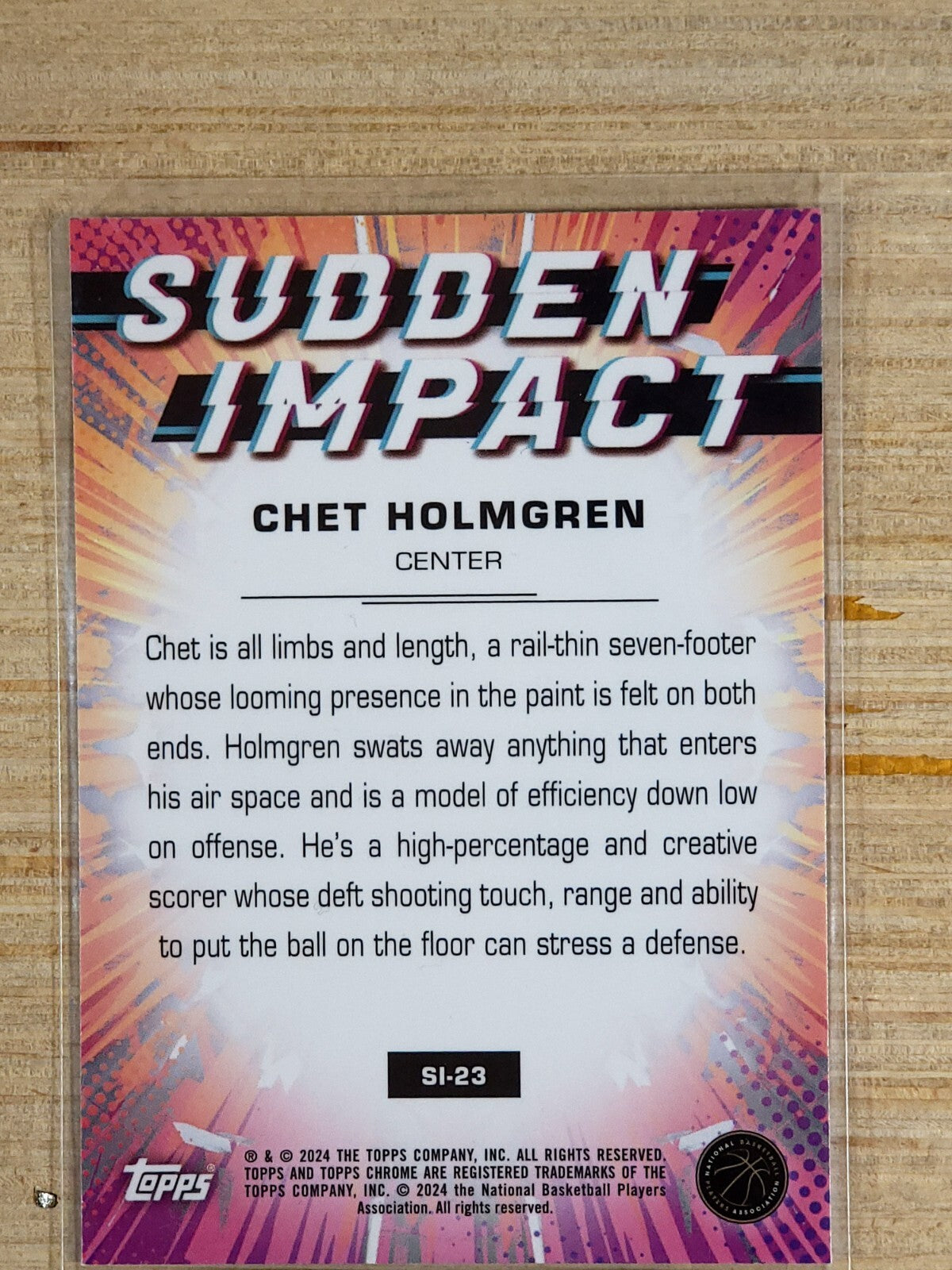 2023-24 Topps Chrome - Sudden Impact #SI-23 Chet Holmgren Blue Basketball