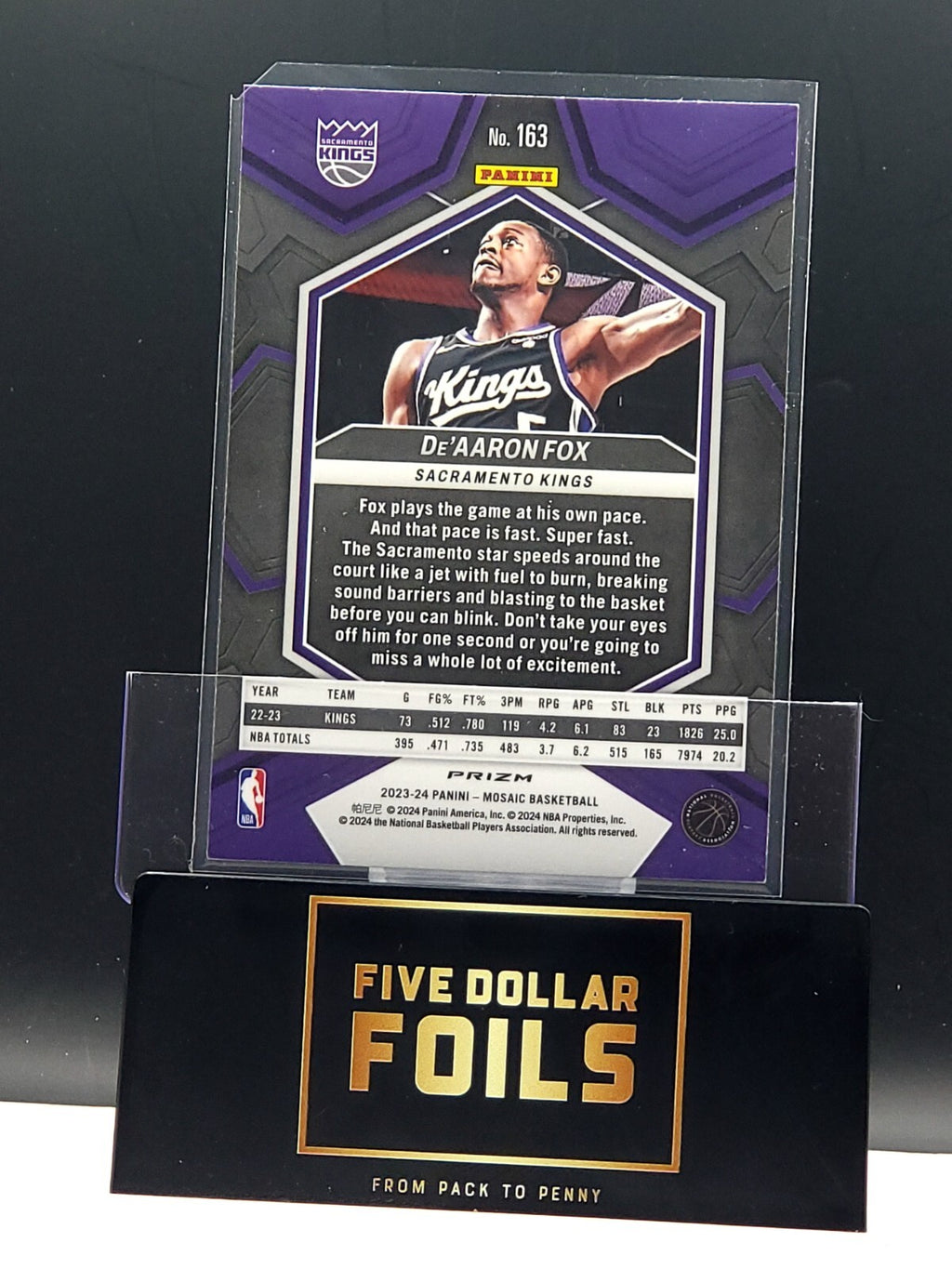 *Free Shipping @ $10* 2023-24 Panini Mosaic - #163 De'Aaron Fox Red