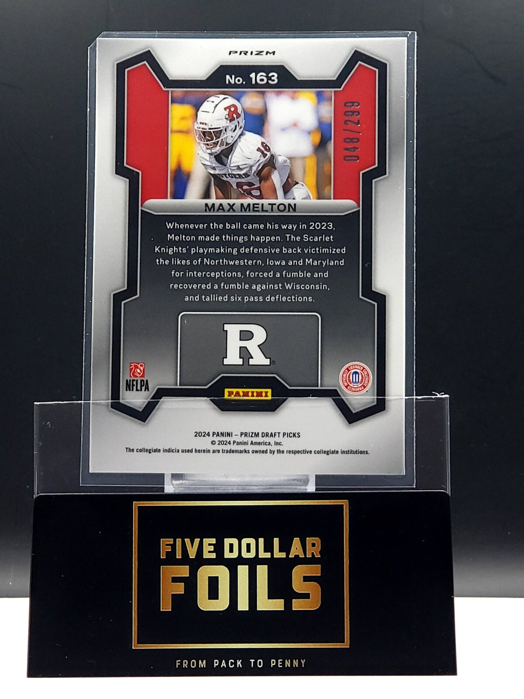 2024 Panini Prizm Draft Picks #163 Max Melton 048/299 Red