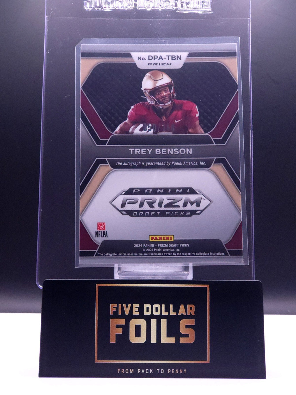 2024 Panini Prizm Draft Picks Auto #DPA-TBN Trey Benson Blue 050/149