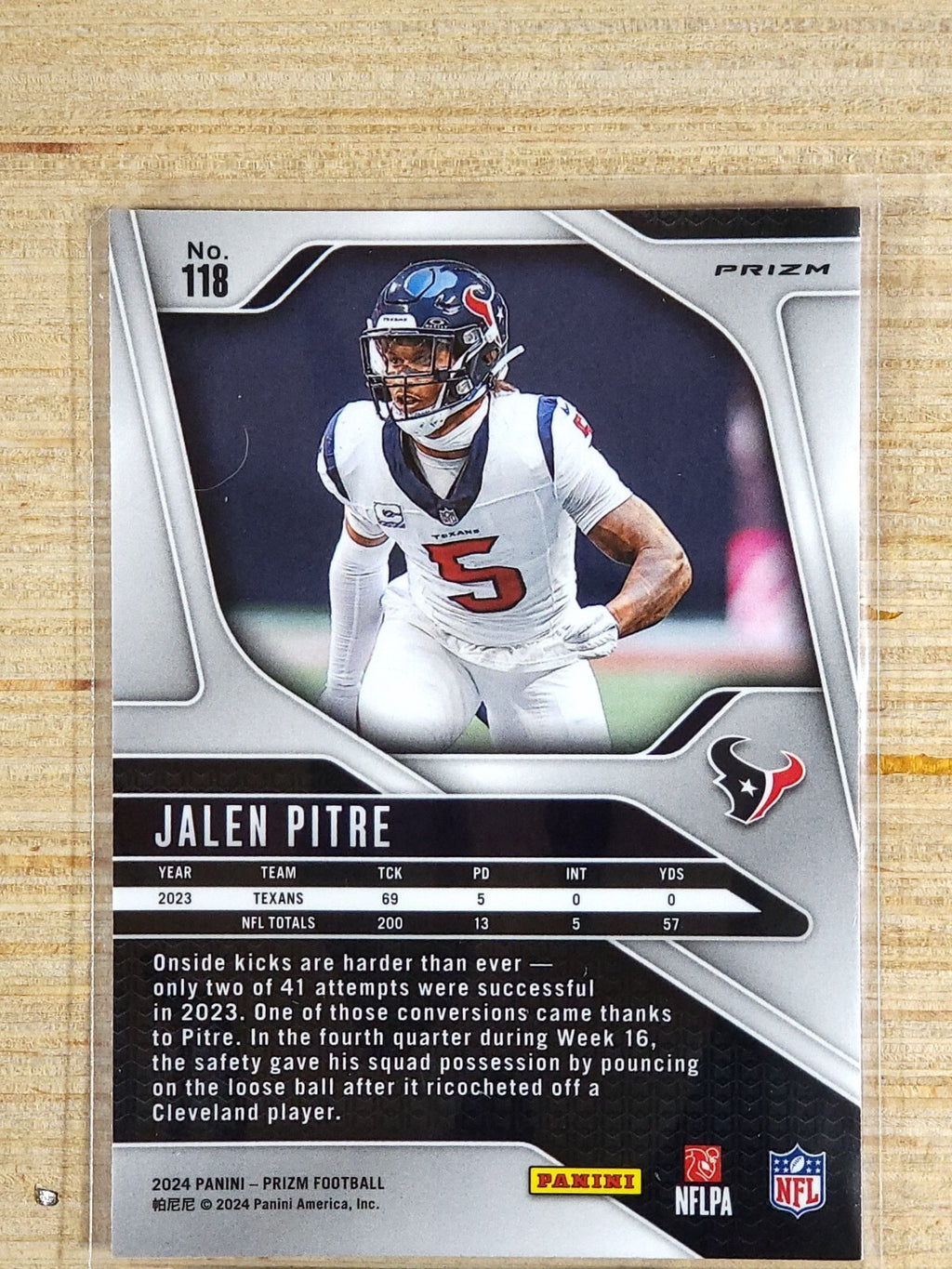 2024 Panini Prizm #118 Jalen Pitre Pink