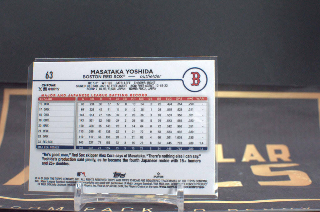 Masataka Yoshida 2024 Topps Chrome #63 Sonar Blue 026/125