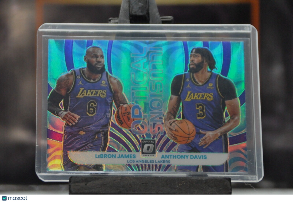 Anthony Davis, LeBron James [Holo] #3 2022 Panini Donruss Optic Optical Illusion