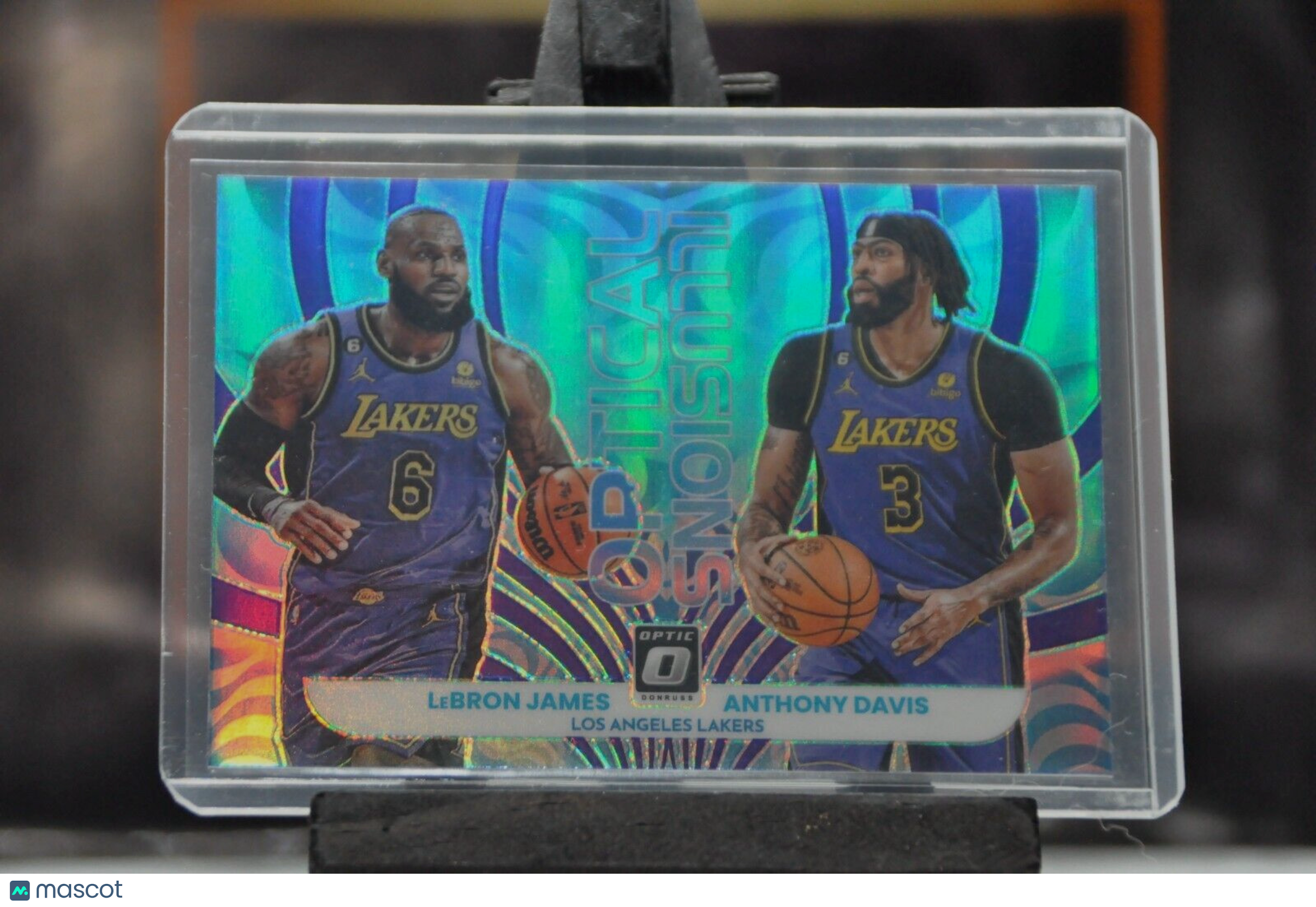 Anthony Davis, LeBron James [Holo] #3 2022 Panini Donruss Optic Optical Illusion