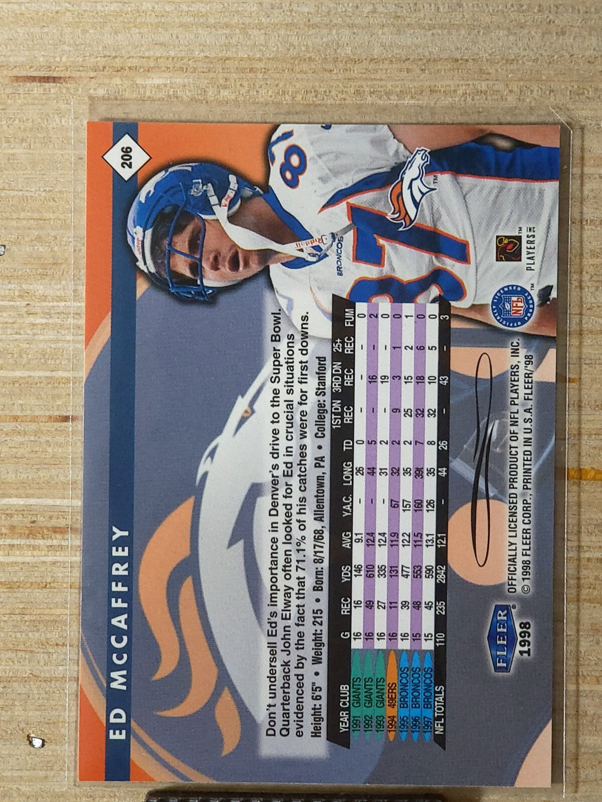 1998 Fleer Tradition - Ed McCaffrey #206
