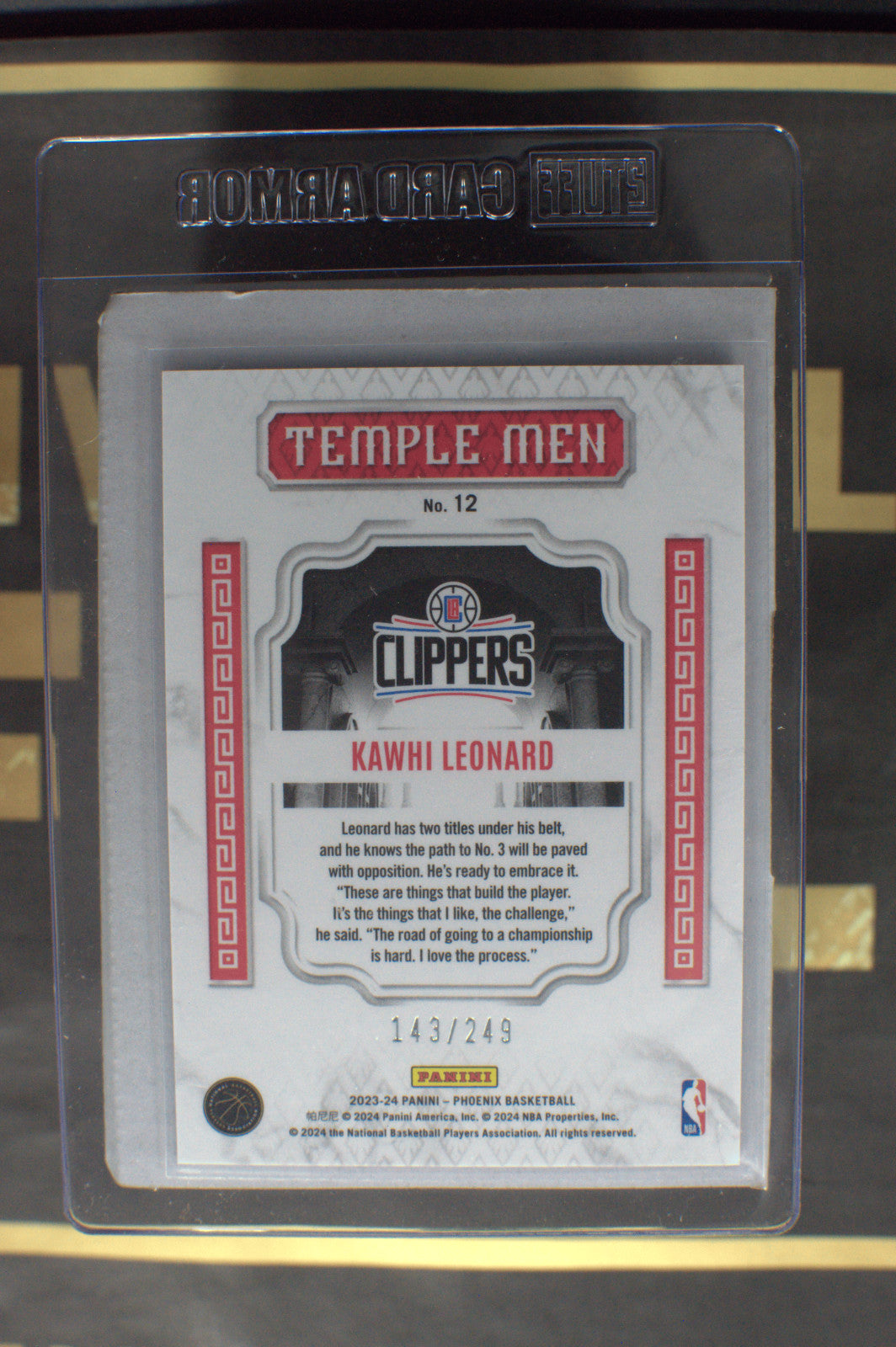 2023 Phoenix #12 Kawhi Leonard Temple Men Orange Ice 143/249 *Free Shipping @$10