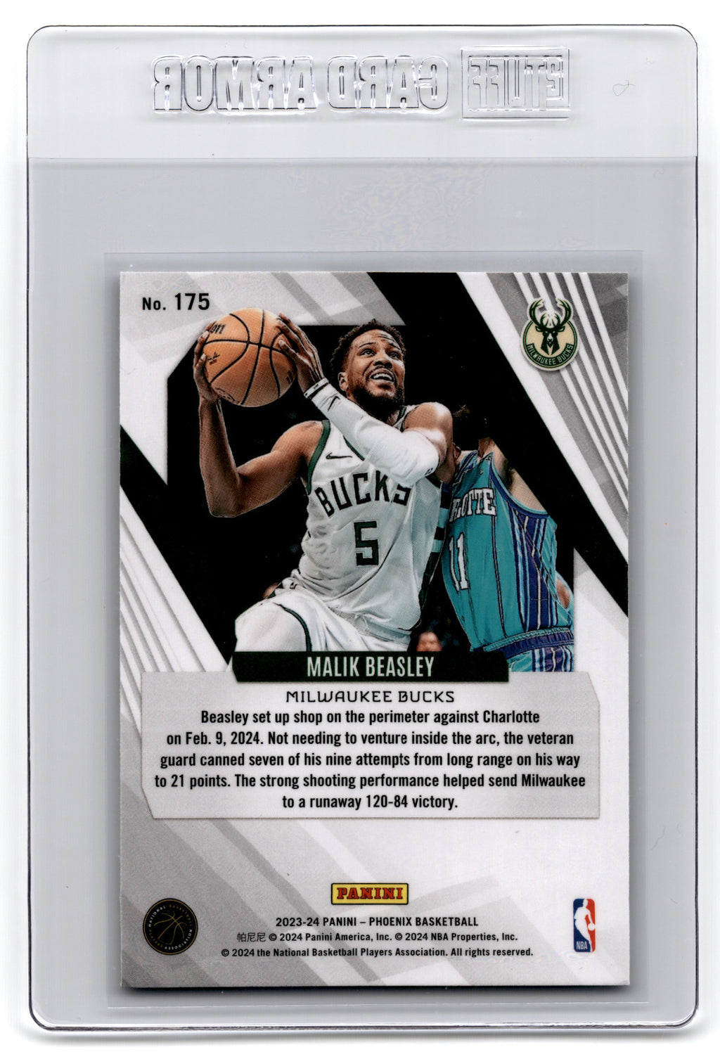 2023 Panini Phoenix Malik Beasley #175  **Free Shipping @ $10+**