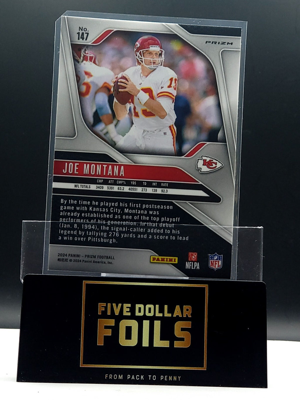 *Free Shipping @ $10* 2024 Panini Prizm #147 Joe Montana Orange Disco