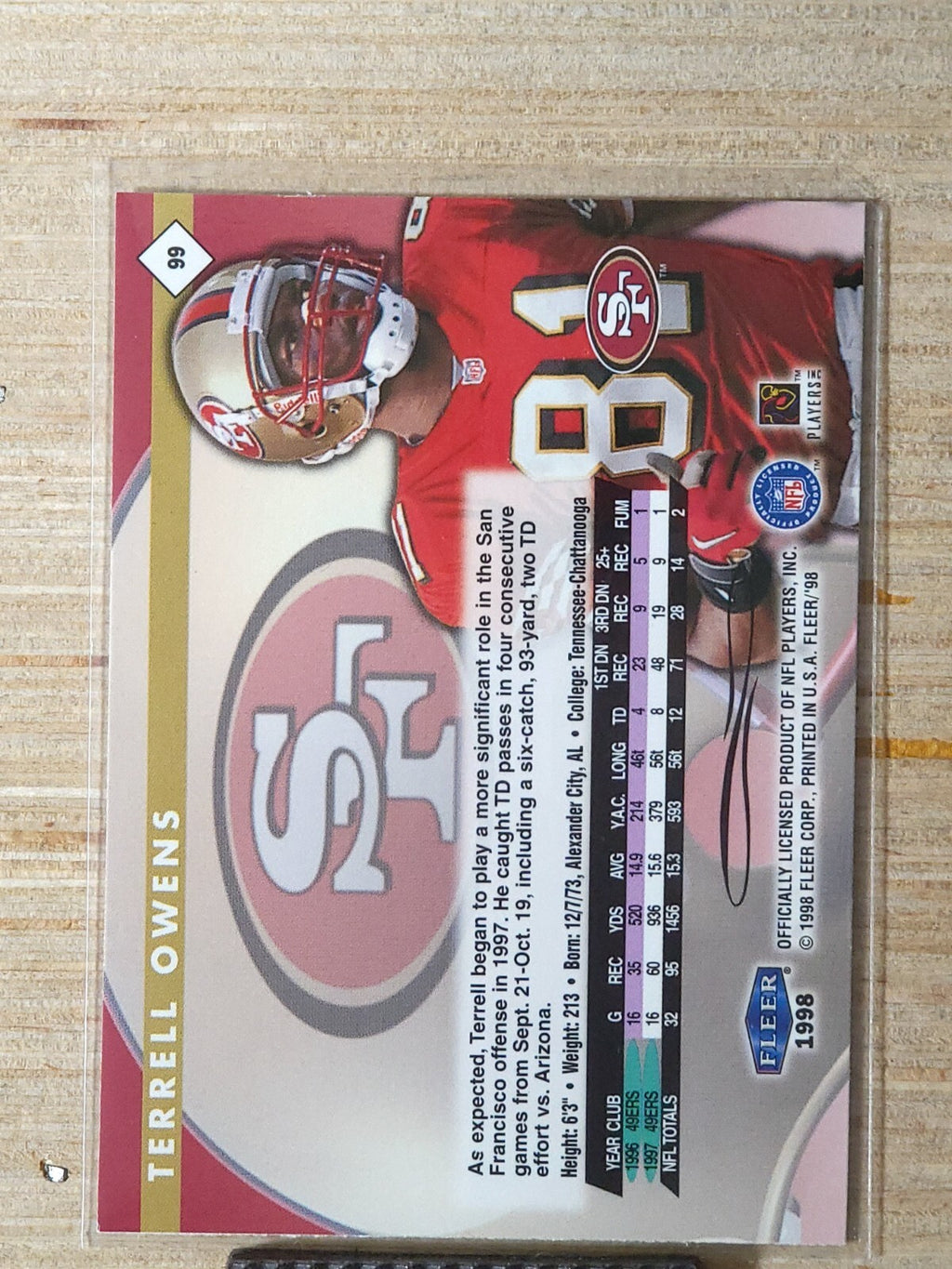 1998 Fleer Tradition - Terrell Owens #99