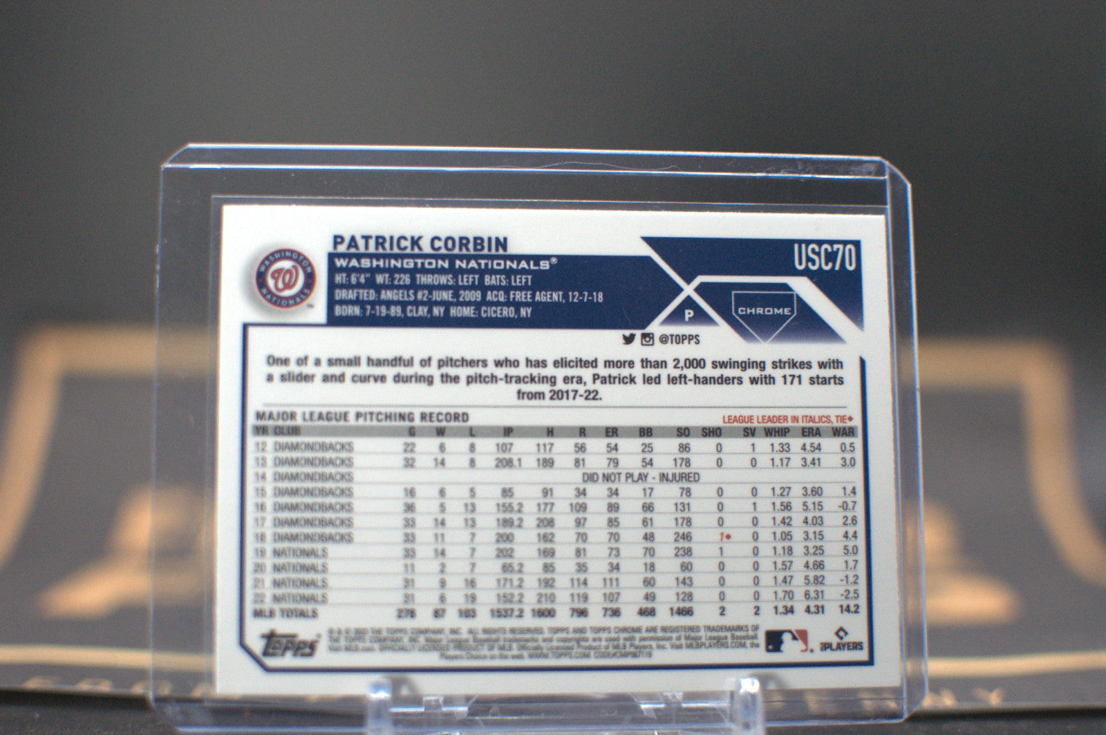 2023 Topps Chrome Update: Patrick Corbin [Pink] #USC70
