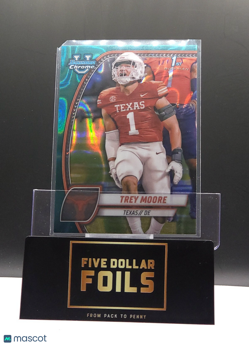*Free Shipping @ $10* 2024 Bowman University Chrome  #178 Trey Moore Aqua Lava