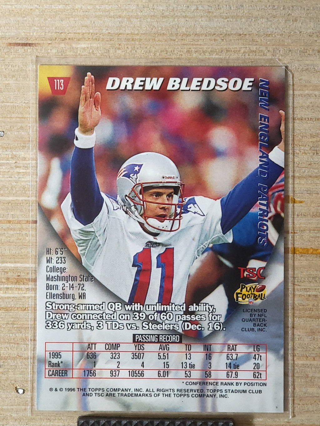1996 Topps Stadium Club - Drew Bledsoe #113