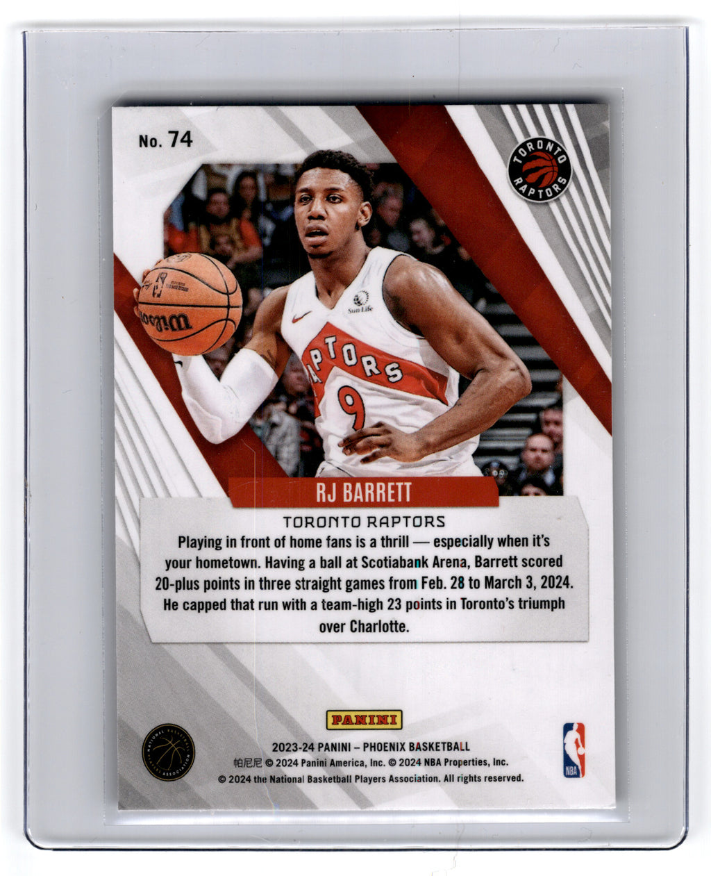 2023 Panini Phoenix RJ Barrett #74 **Free Shipping @ $10+**