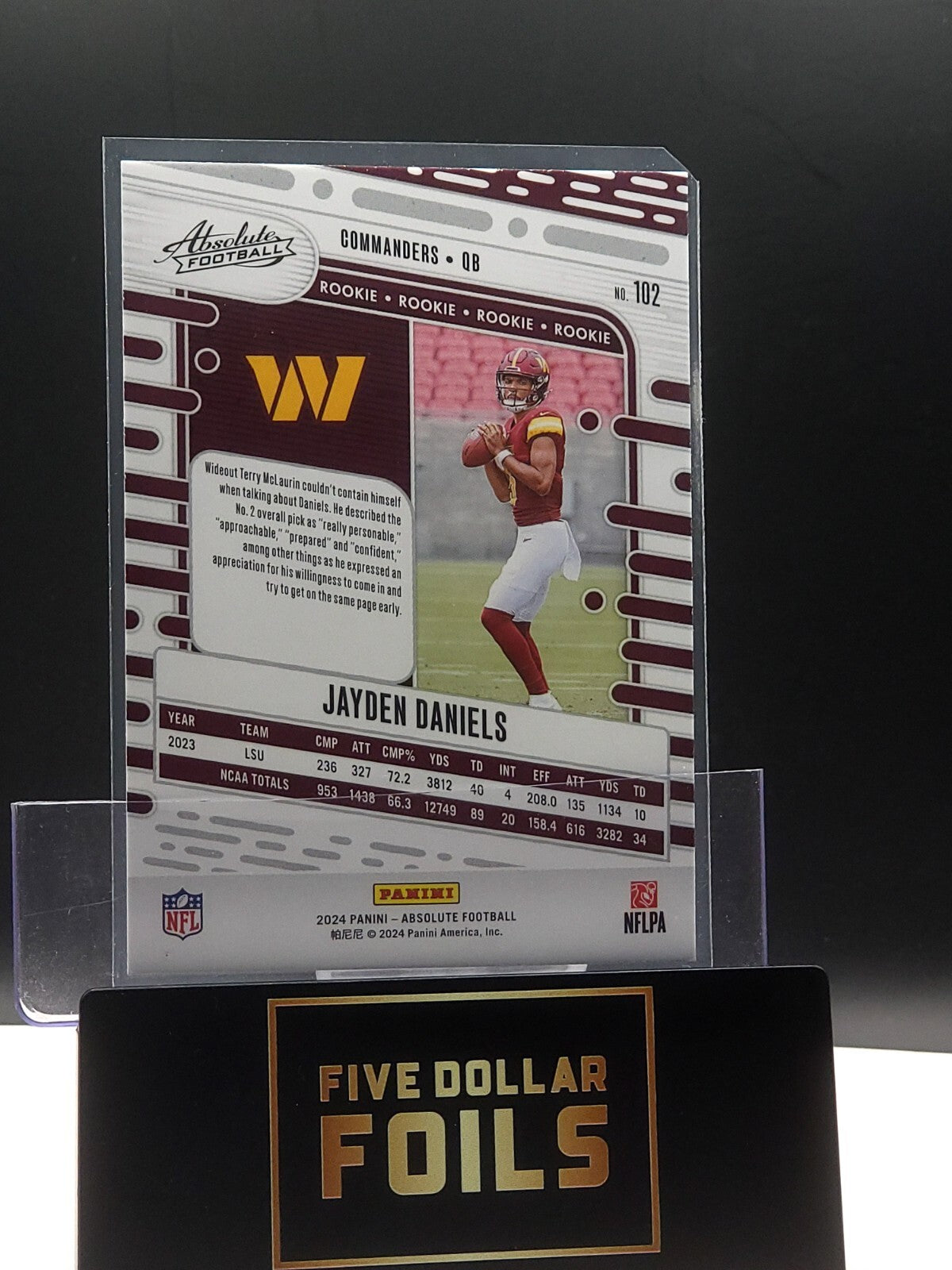 *Free Shipping @$10* 2024 Panini Absolute # 102 Jayden Daniels
