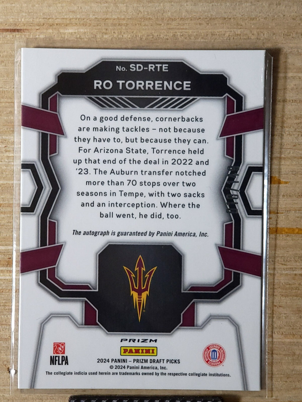 2024 Panini Prizm Draft Picks Signing Day Auto Blue #DPA-RTE Ro Torrence
