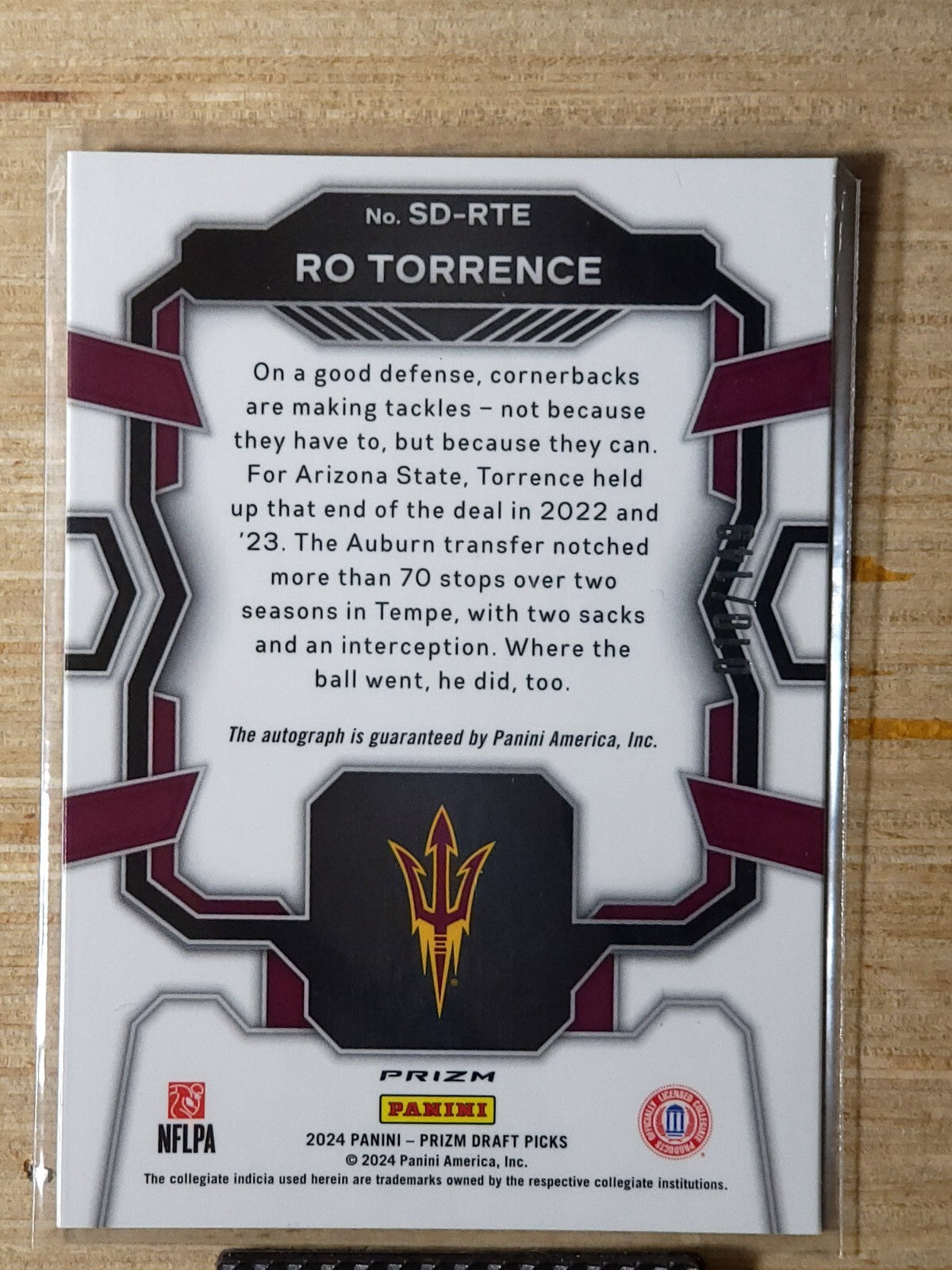 2024 Panini Prizm Draft Picks Signing Day Auto Blue #DPA-RTE Ro Torrence