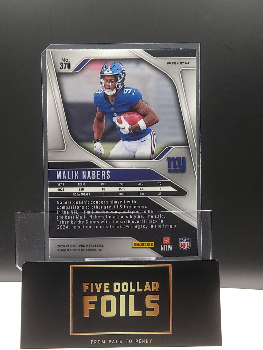 *Free Shipping @$10* 2024 Panini Prizm # 370 Malik Naber Red White Blue