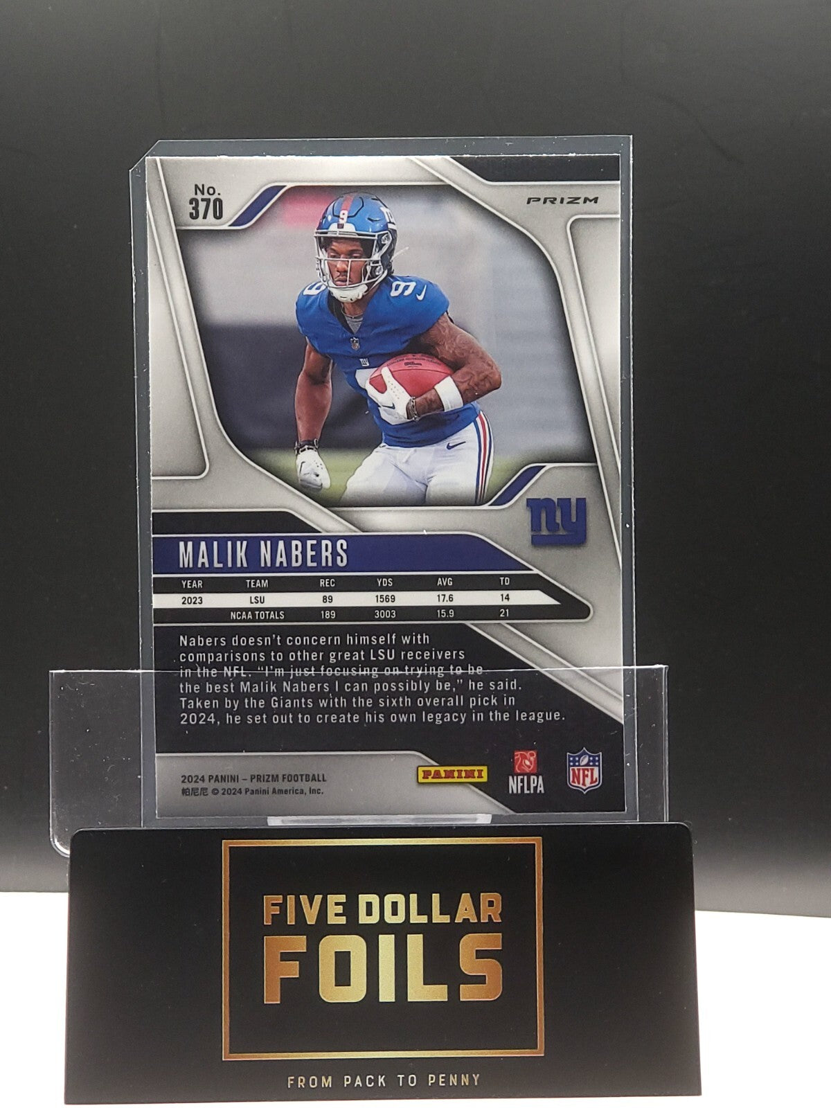 *Free Shipping @$10* 2024 Panini Prizm # 370 Malik Naber Red White Blue