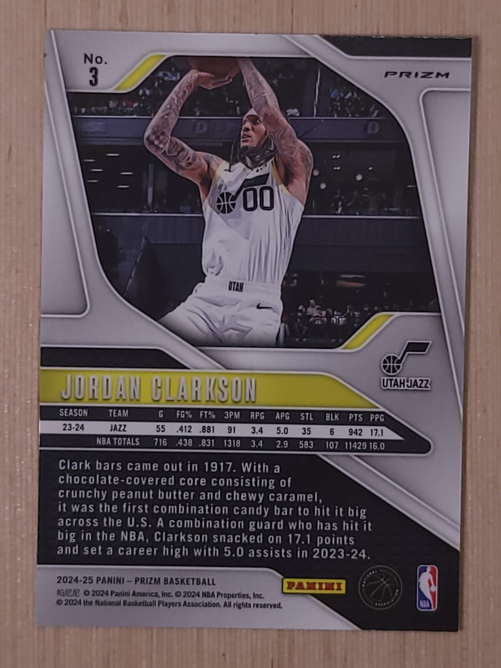 2024-25 Panini Prizm - Jordan Clarkson #3 Green Prizm