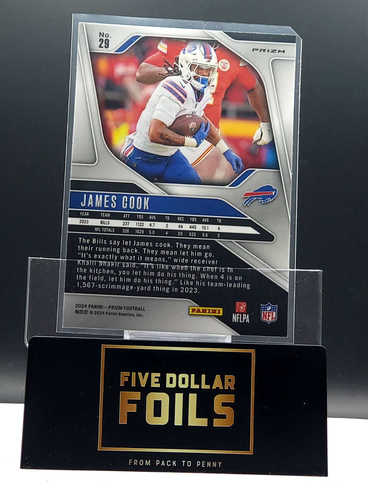 *Free Shipping @ $10* 2024 Panini Prizm #29 James Cook Red White Blue