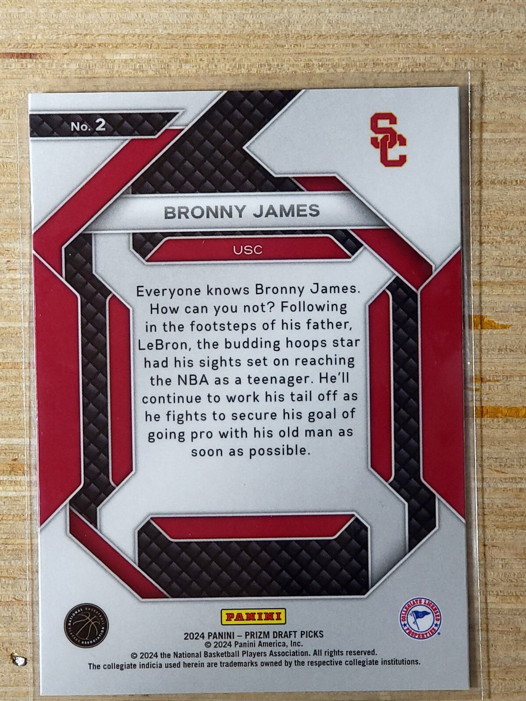 2024 Panini Prizm Draft Picks New Recruits #2 Bronny James