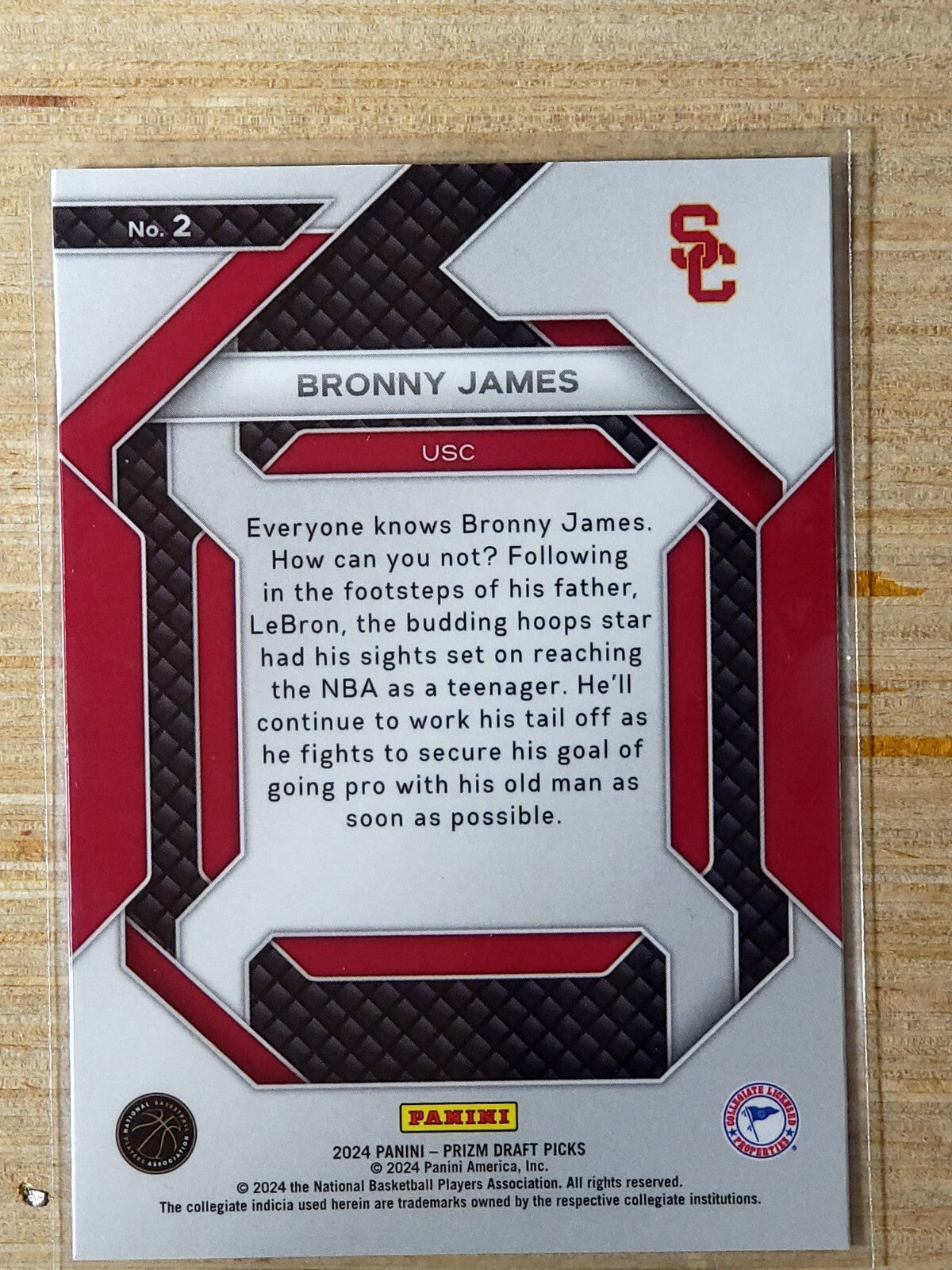 2024 Panini Prizm Draft Picks New Recruits #2 Bronny James