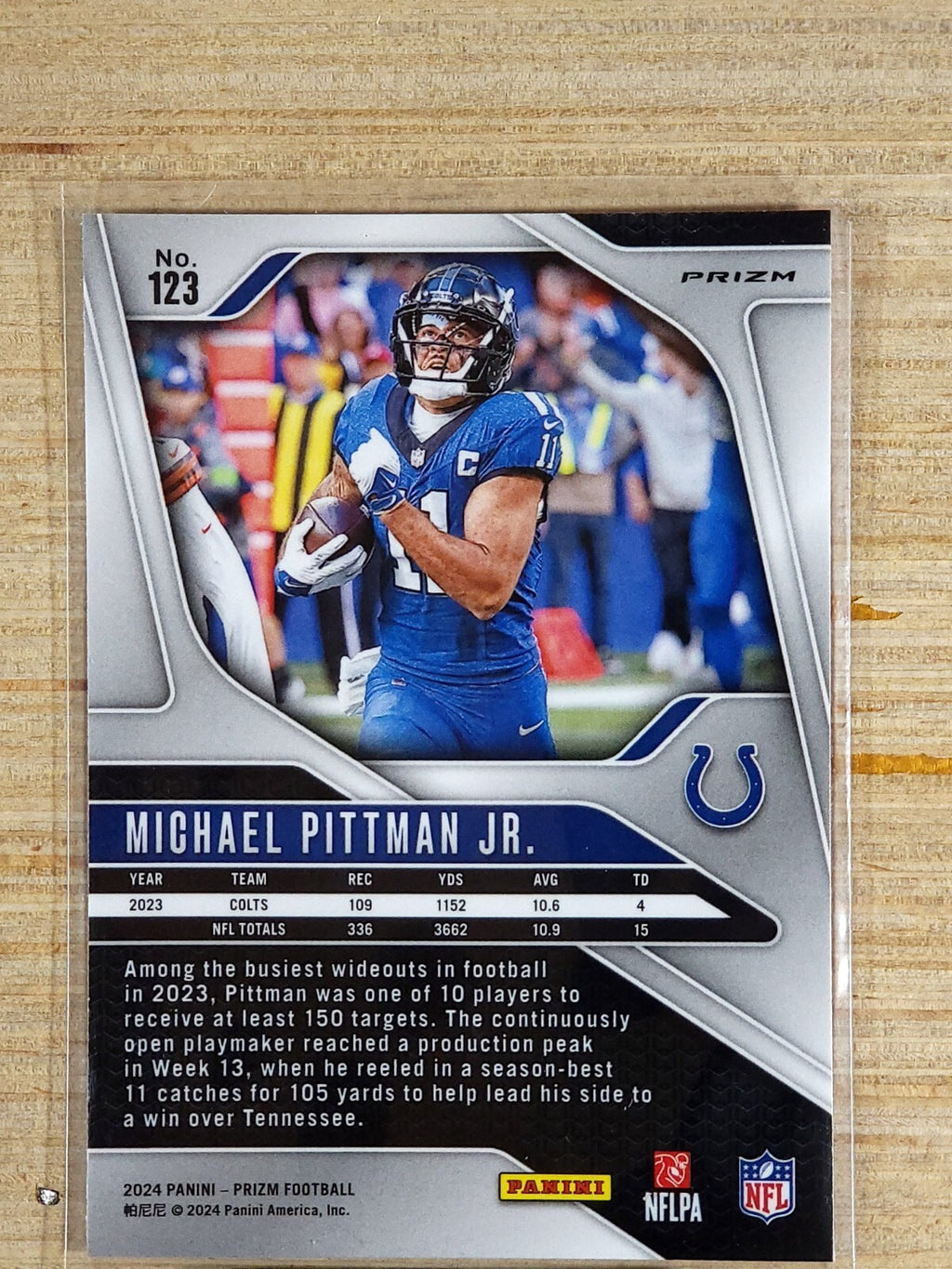 2024 Panini Prizm #123 Michael Pittman Jr. Orange Disco