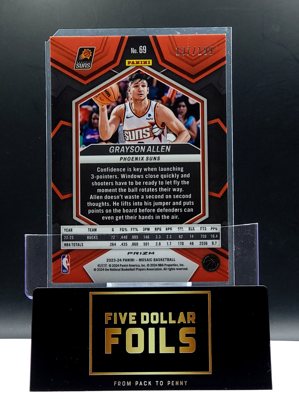 2023-24 Panini Mosaic #69 Grayson Allen 137/199 Blue Mosaic