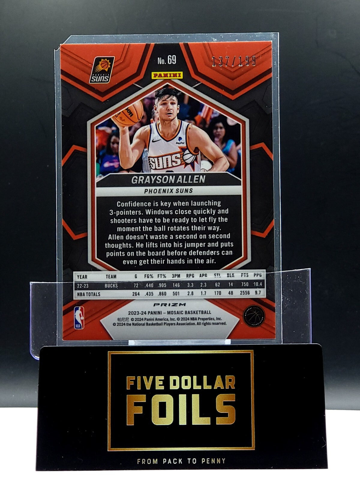 2023-24 Panini Mosaic #69 Grayson Allen 137/199 Blue Mosaic
