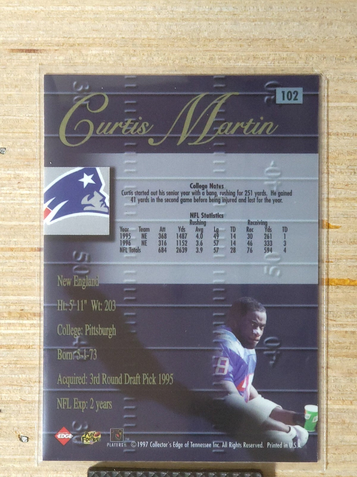 1998 Collector's Edge Advantage - Curtis Martin #102