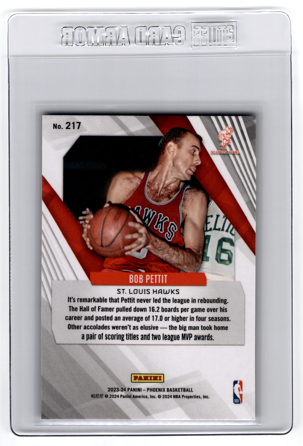 2023 Panini Phoenix Bob Pettit Red Ice #217 **Free Shipping @ $10+**