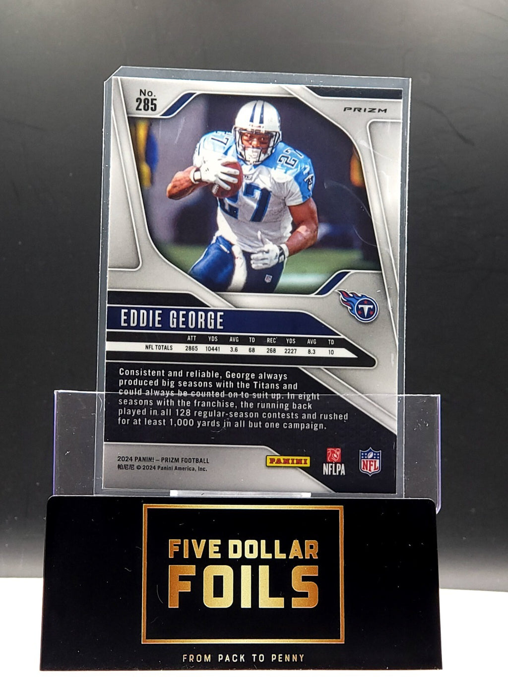 *Free Shipping @$10 2024 Panini Prizm #285 Eddie George Black and White Checker