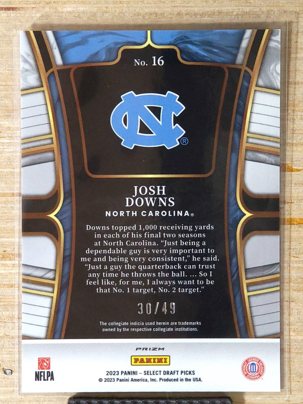 2023 Panini Select Draft Picks Concourse Orange Prizm 30/49 Josh Downs
