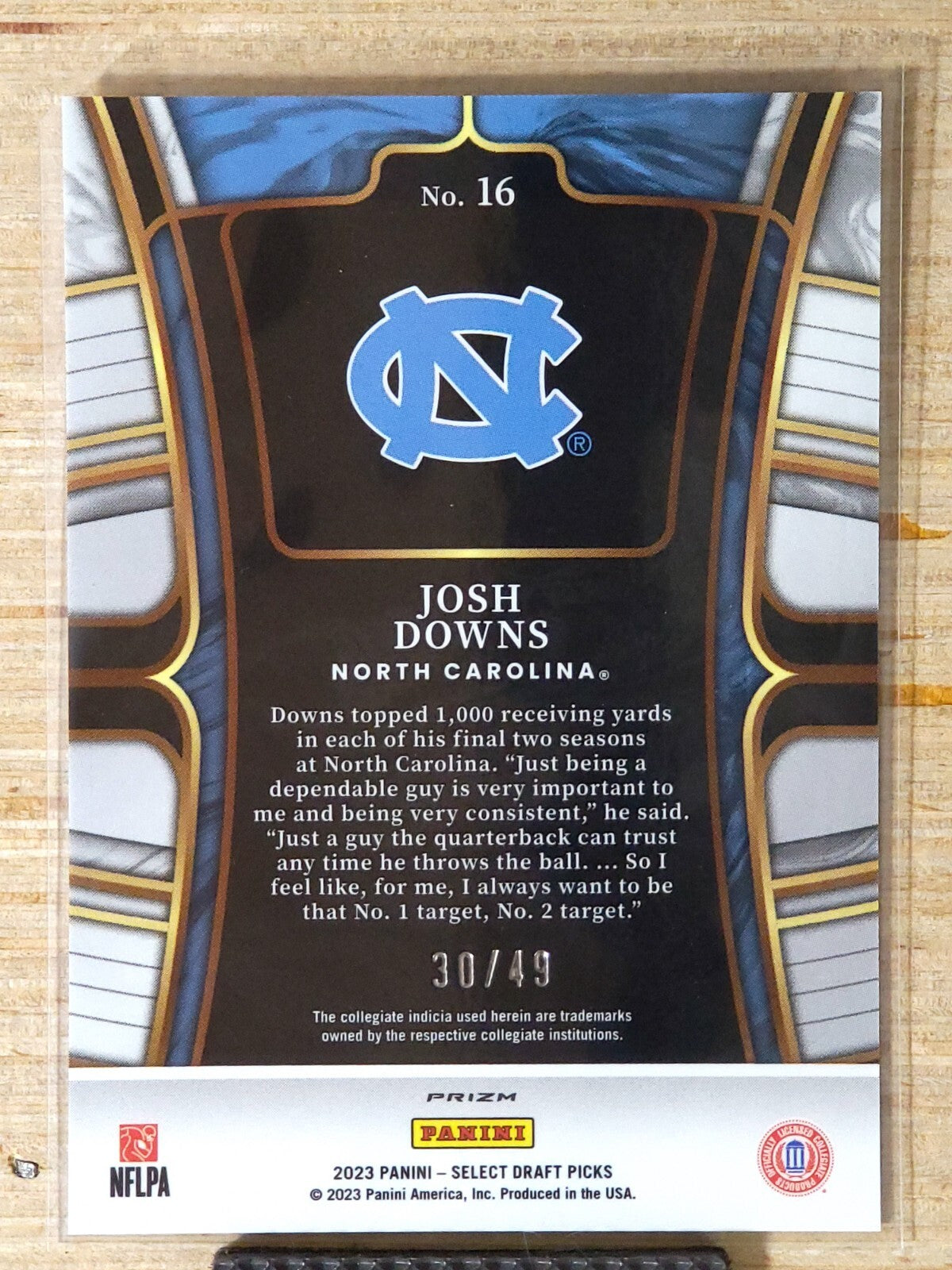 2023 Panini Select Draft Picks Concourse Orange Prizm 30/49 Josh Downs