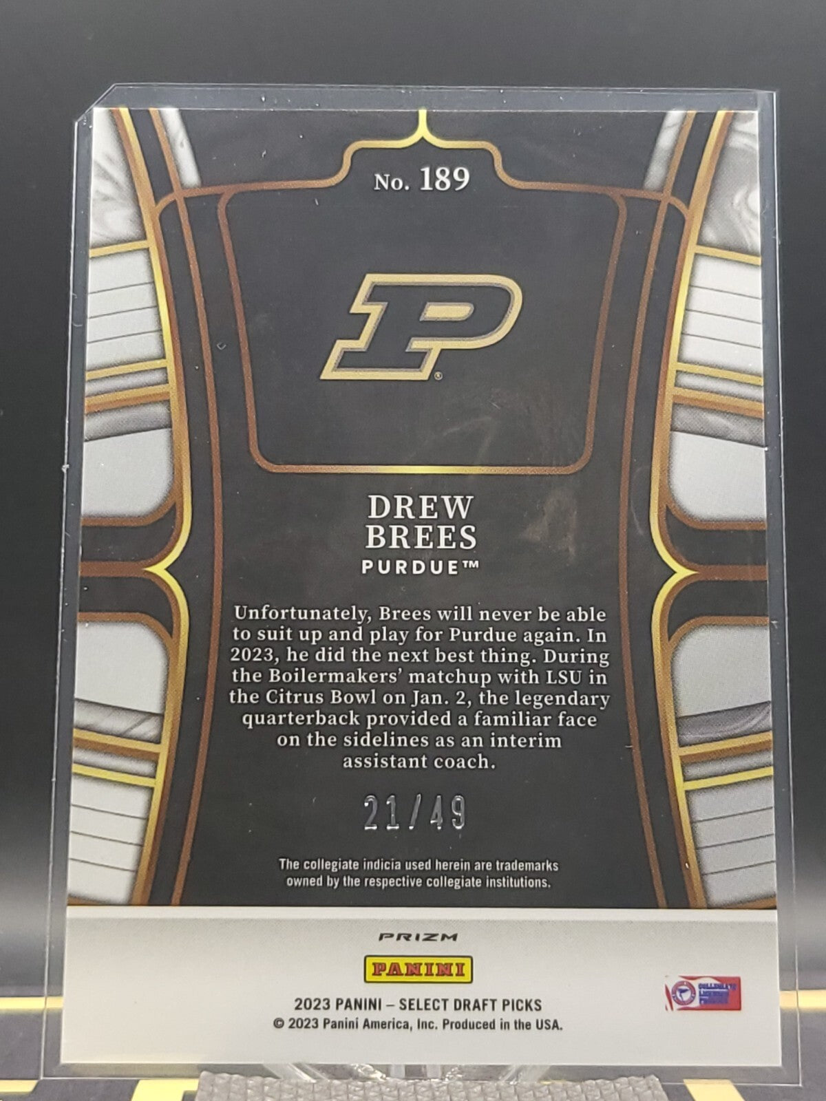2023 Panini Select Draft Picks - Field Level #189 Drew Brees 21/49 Orange