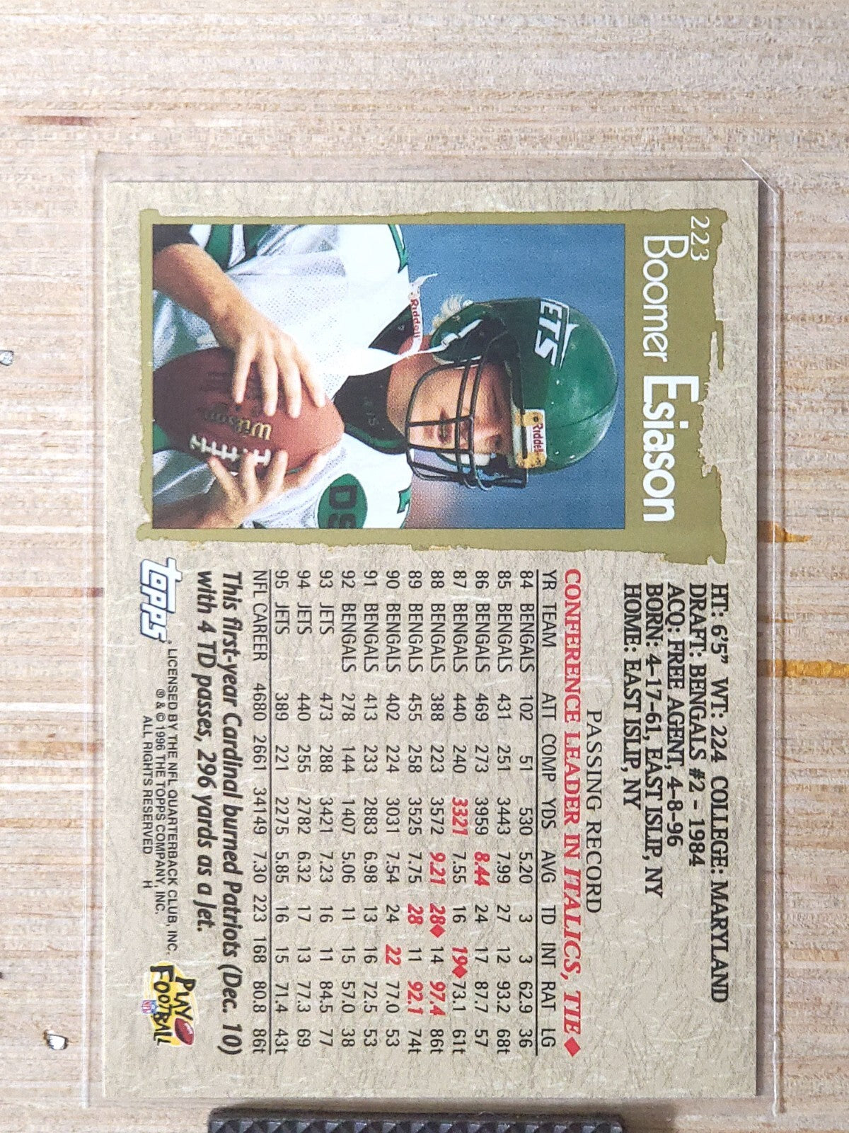 1996 Topps - Boomer Esiason #223