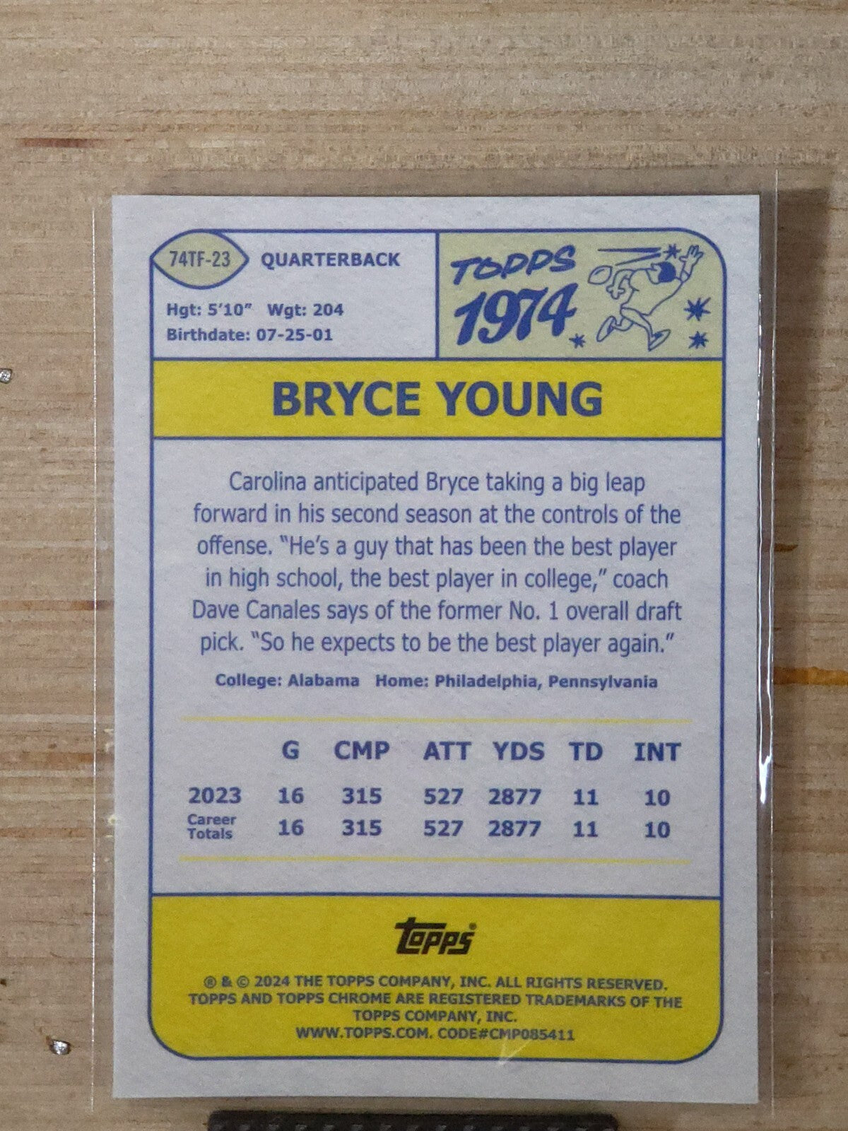 2024 Topps Chrome Football 74TF-23 Bryce Young